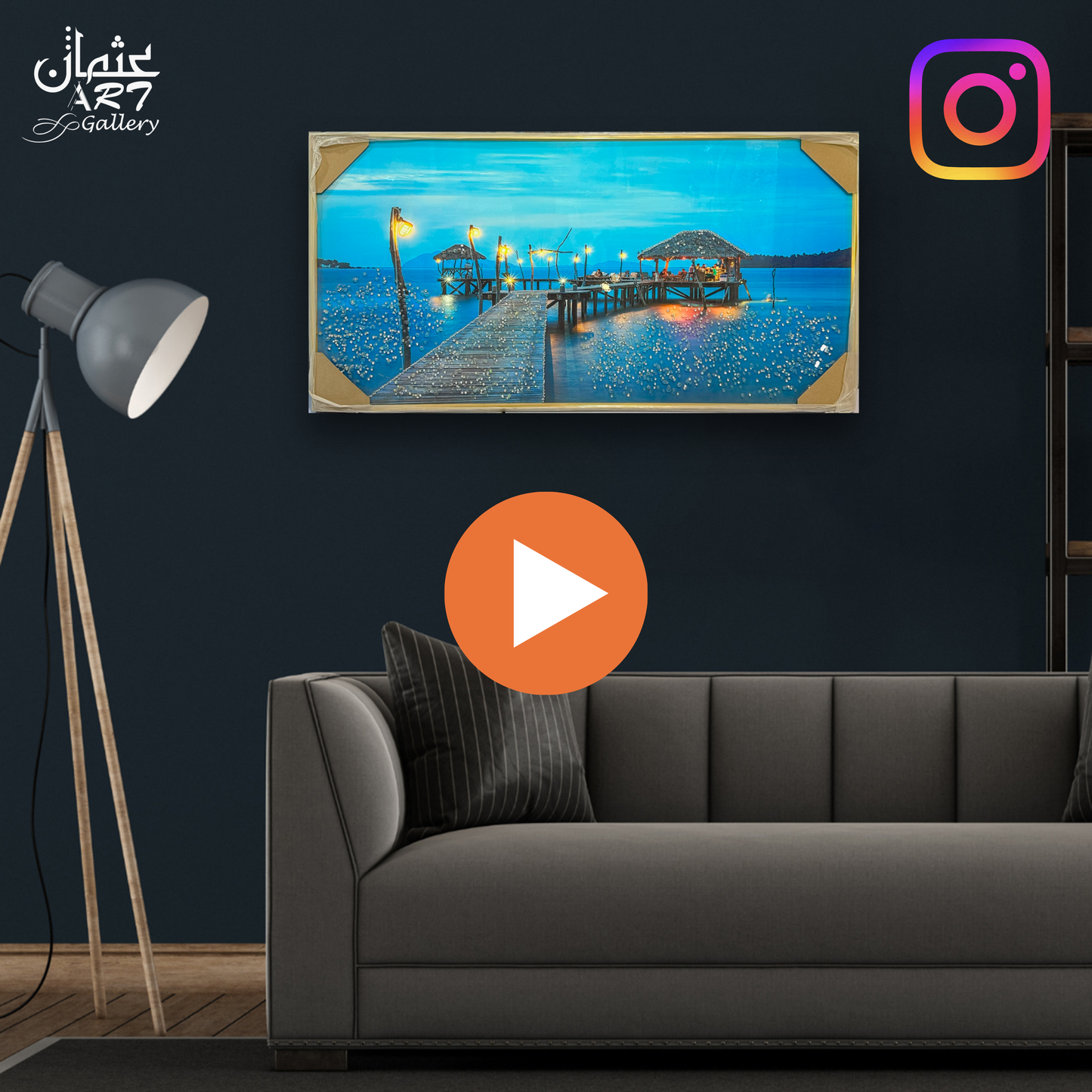 Blue Pier Night Resin Frame