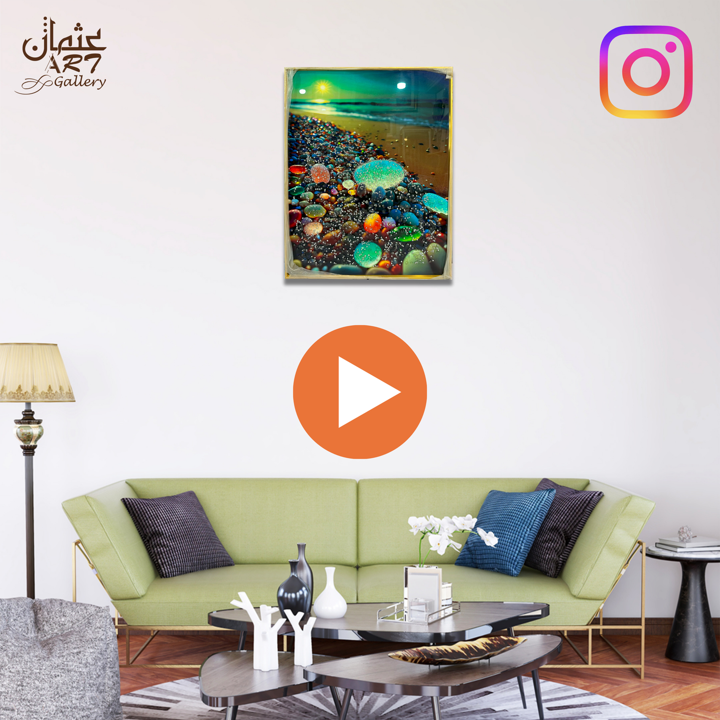 Epoxy Resin Seashore Artwork Usman Interior and Art Gallery