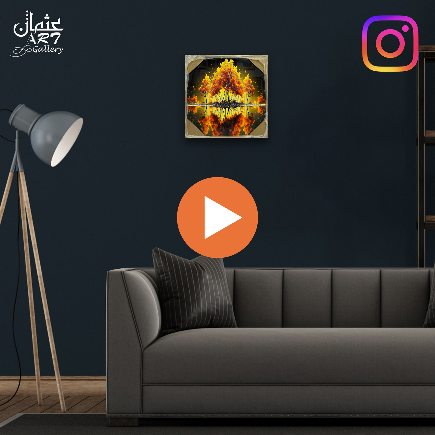 Autumn Forest Reflections – Epoxy Resin Artwork Usman Interior and Art Gallery