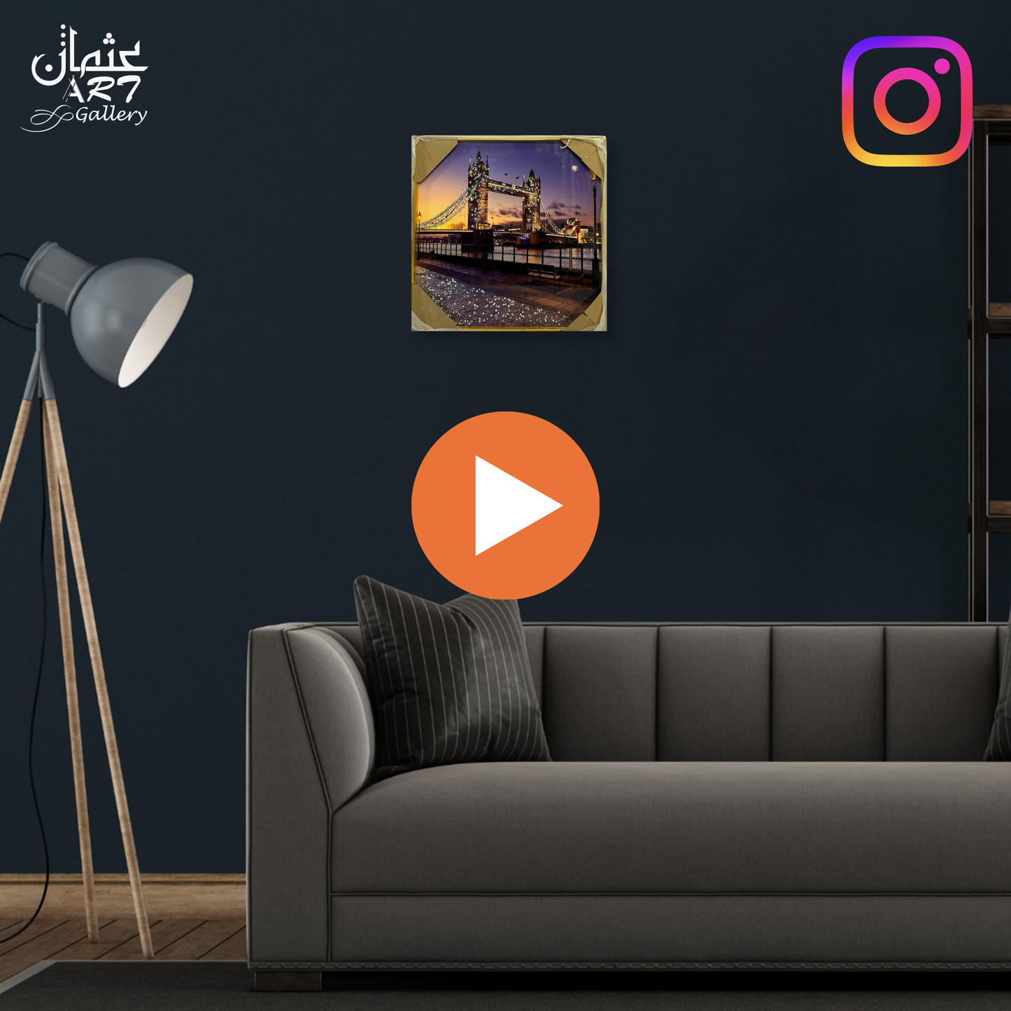 Tower Bridge at Dusk – Epoxy Resin Wall Art Usman Interior and Art Gallery