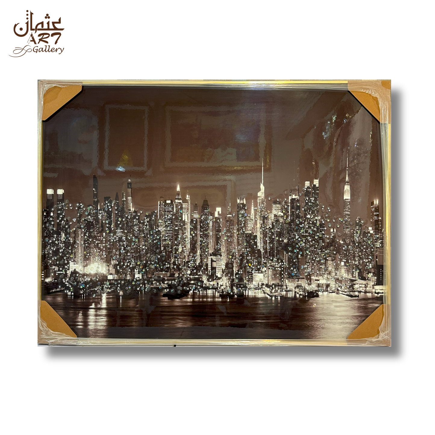 Night Skyline Crystal Cityscape Frame