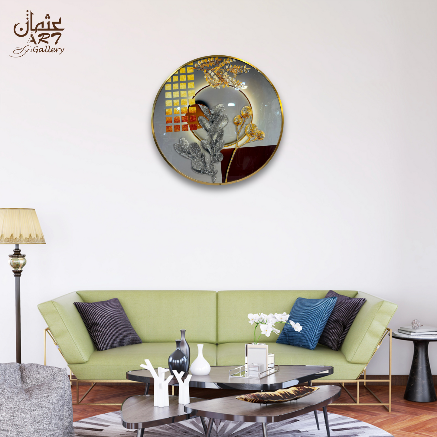 Abstract Floral and Geometric Resin Wall Art
