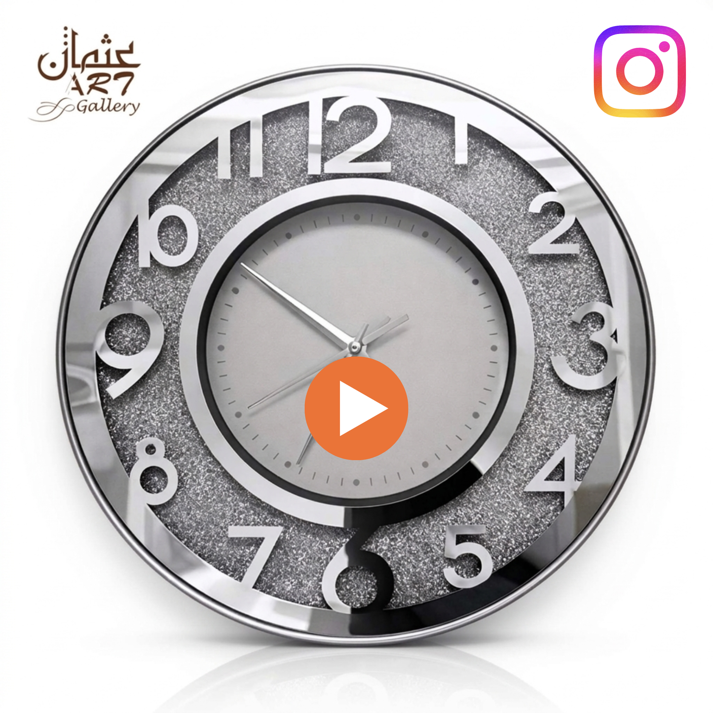 Silver Resin Wall Clock