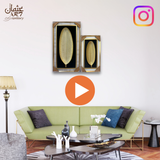 3D Golden Leaf Tall Oval Wall Frame