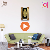 3D Golden Leaf Tapered Form Wall Frame