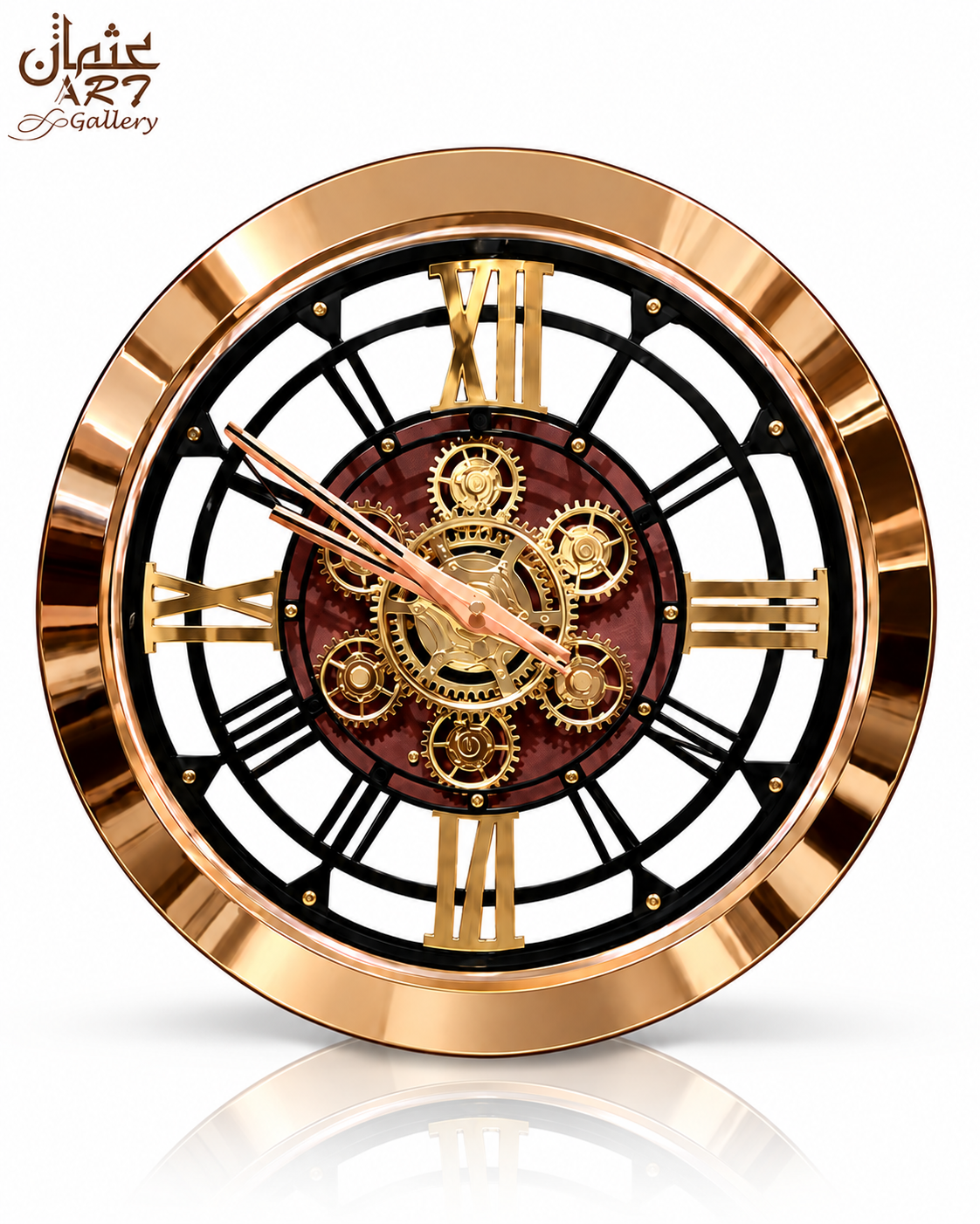 Luxury Roman Numeral Gear Clock