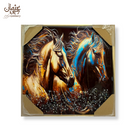 Horse Duo with Metal Boundary – Epoxy Resin Artwork