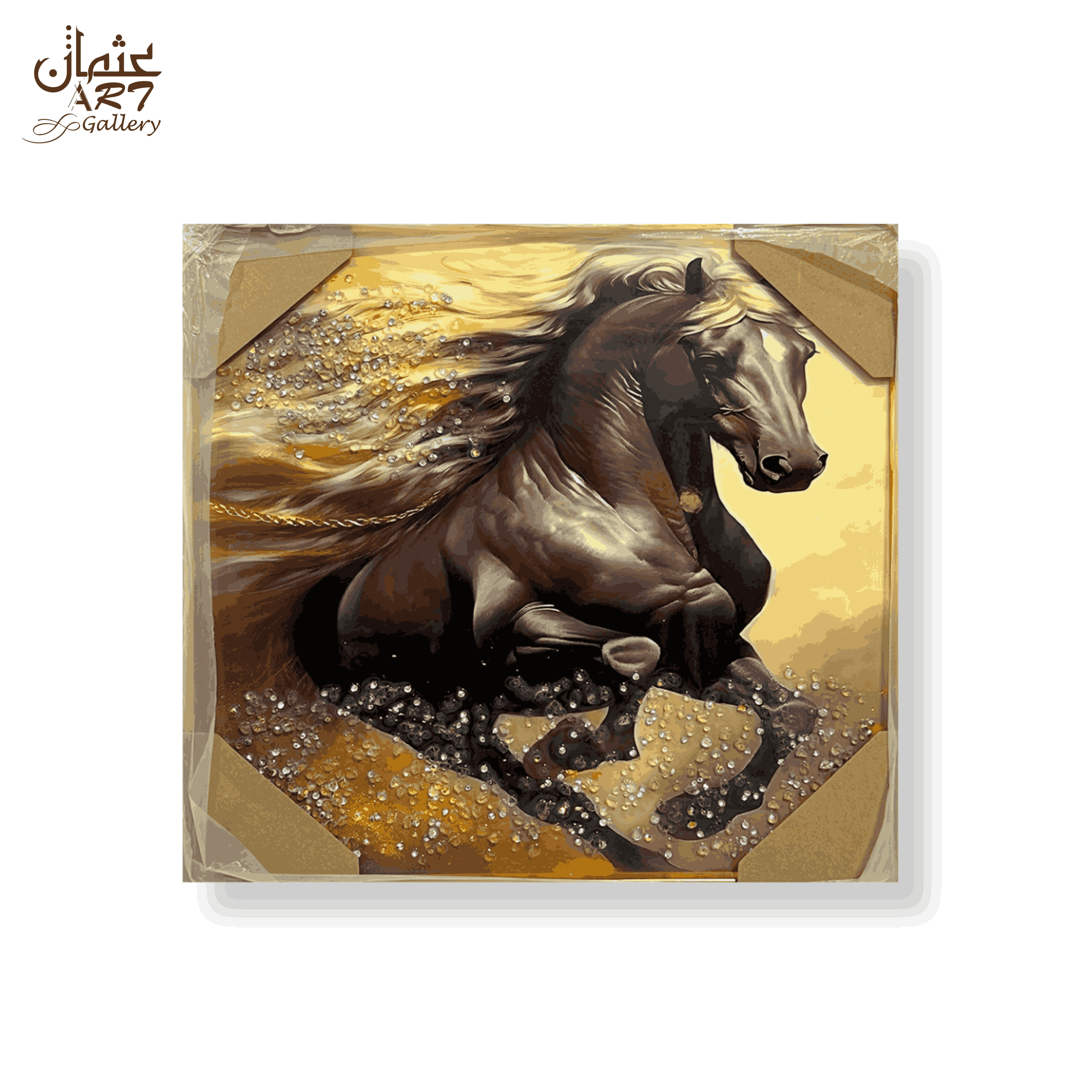 Galloping Horse with Flowing Mane – Epoxy Resin Artwork