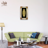 3D Golden Leaf Tapered Form Wall Frame