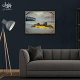 Golden Shoreline Rocks Crystal Frame