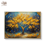Golden Blossom Tree with Butterflies Frame