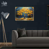 Golden Blossom Tree with Butterflies Frame