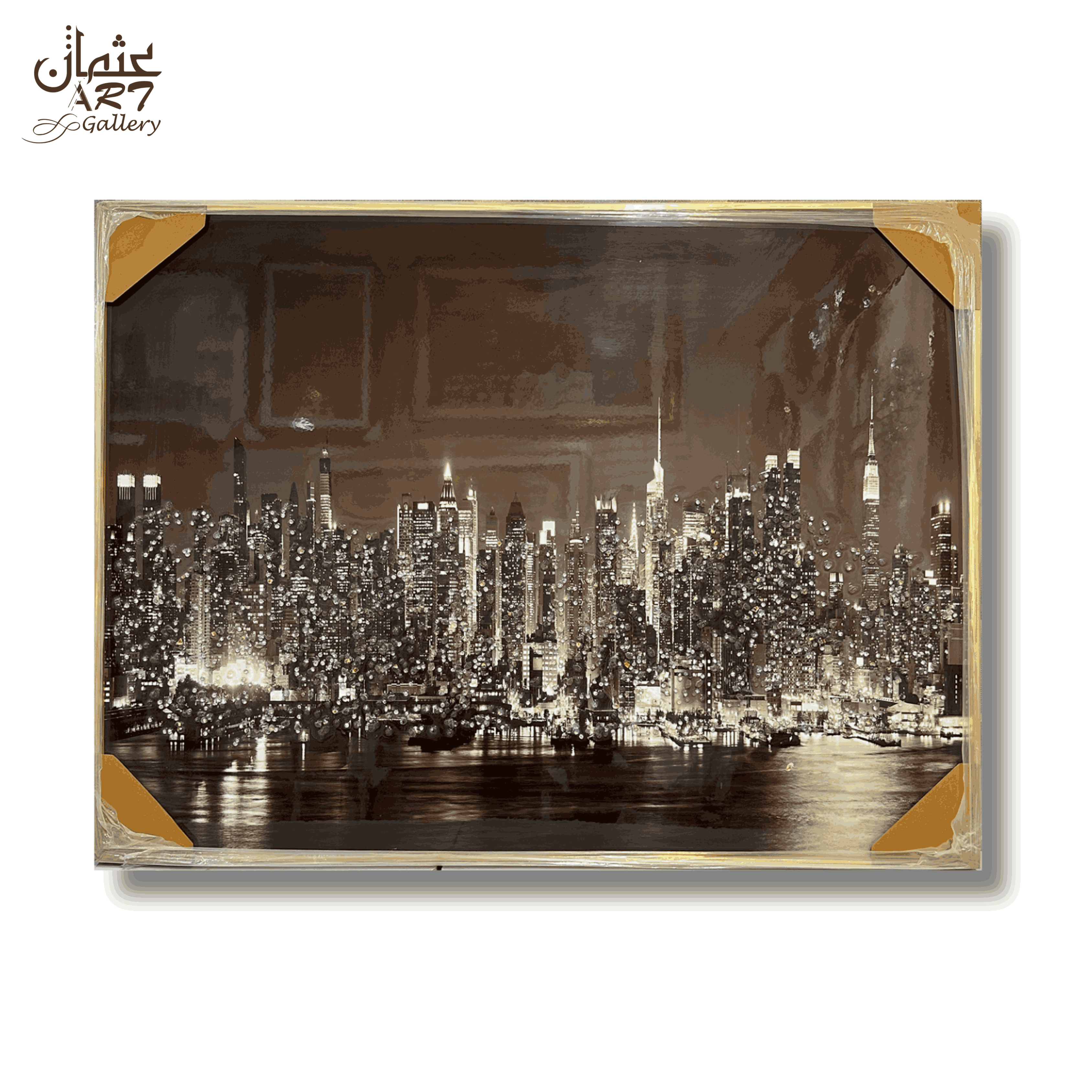Night Skyline Crystal Cityscape Frame