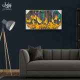 Golden Leaves Abstract Resin Frame