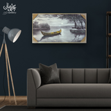 Moonlit Lake Boat Resin Frame