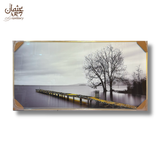 Golden Pier Tree Reflection Frame