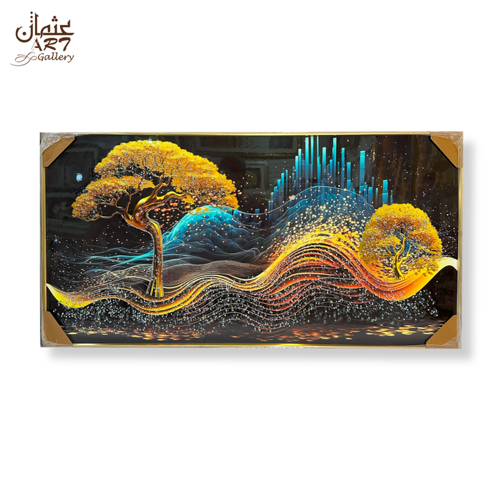Golden Wave Tree Resin Frame