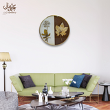 Floral and Leaf Resin Artwork in Dual-Tone Design
