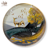 Golden Deer and Tree Resin Epoxy Masterpiece