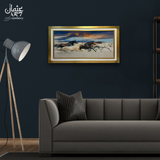 Running Horses Velvet Frame
