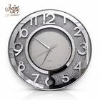 Silver Resin Wall Clock 16 Inch Crystal Glitter Quartz Timepiece