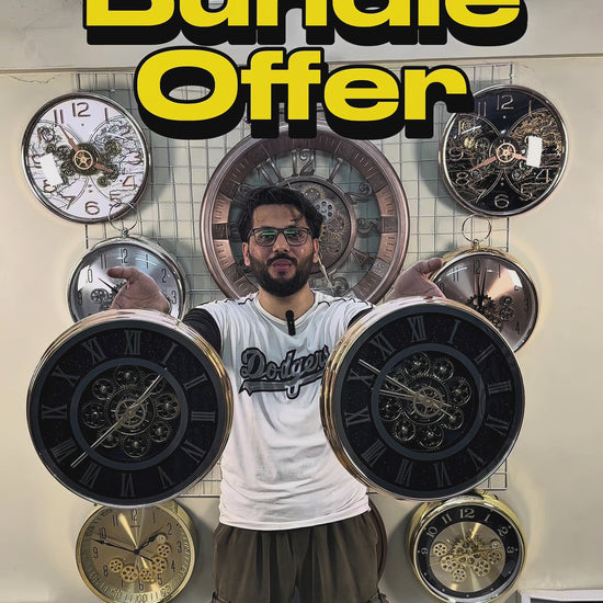 Resin Imported Clock - 13 inches dia (edge to edge) / Bundle Of 2 (Shipping Free)